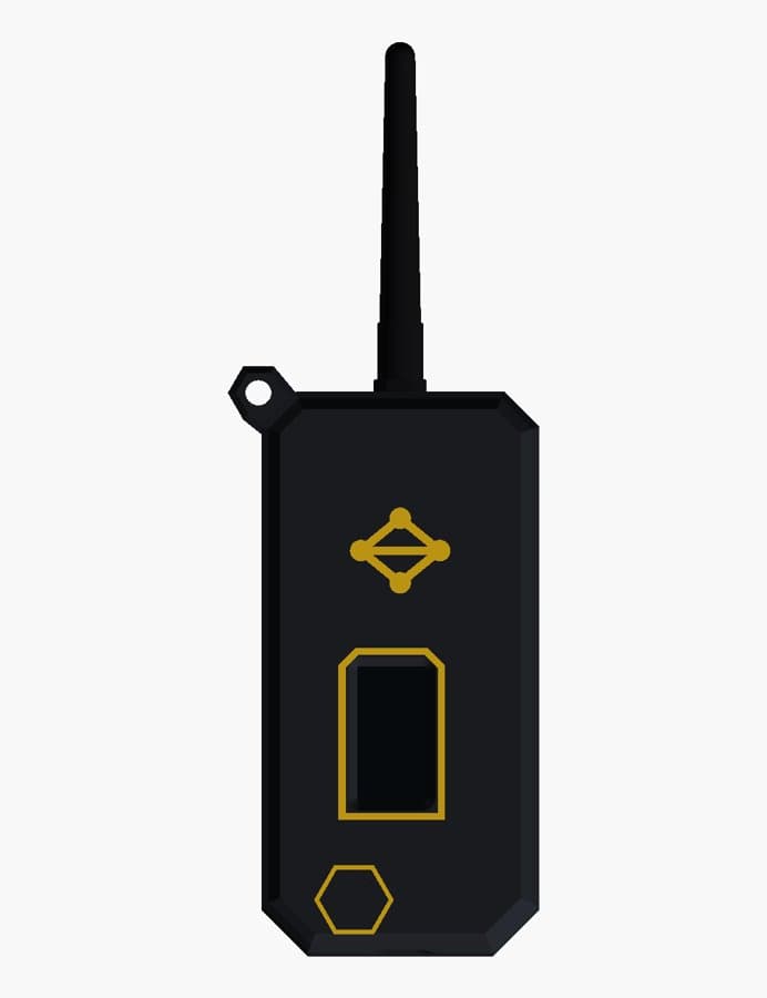 The Magic Mesh handheld in the Pebble case, black with yellow lettering