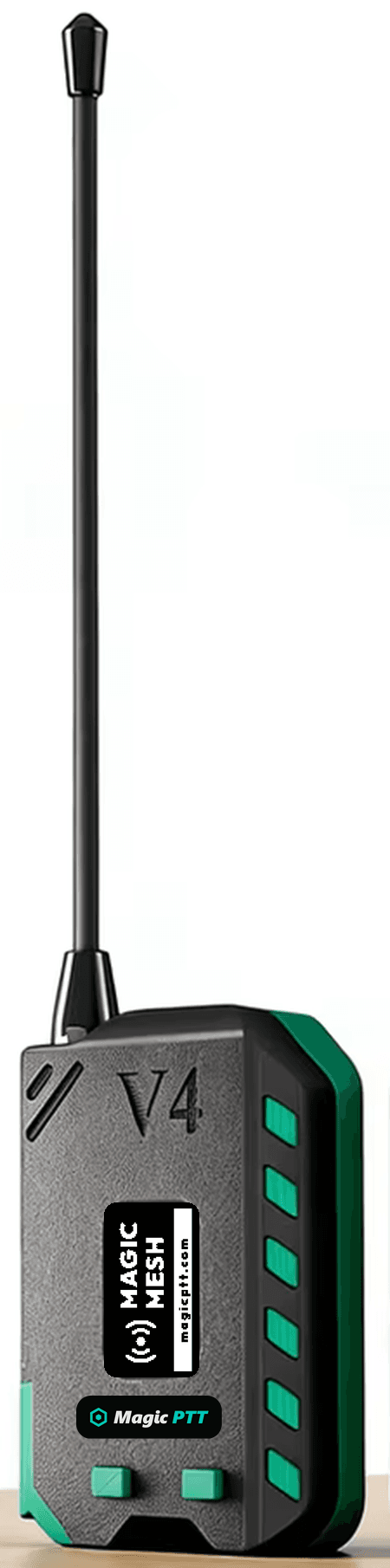 A Magic Mesh radio with the Magic PTT sticker